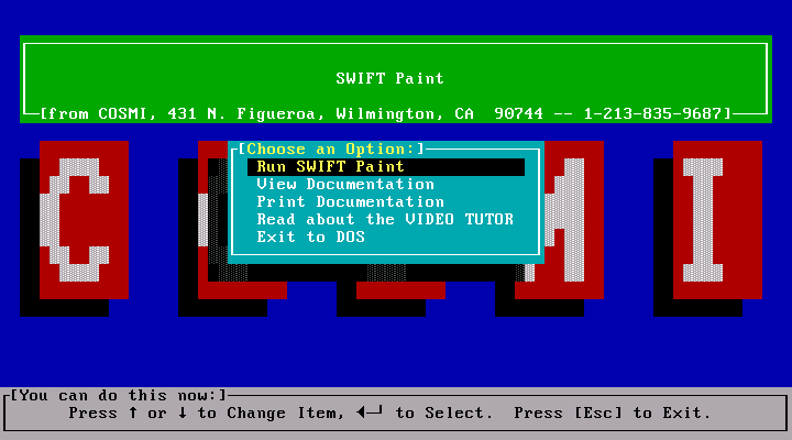 Swift Paint - Menu
